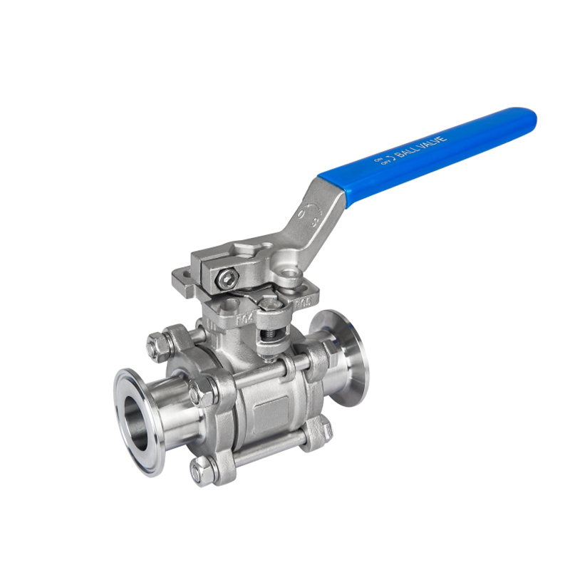 Three piece fast installation high platform stainless steel ball valve