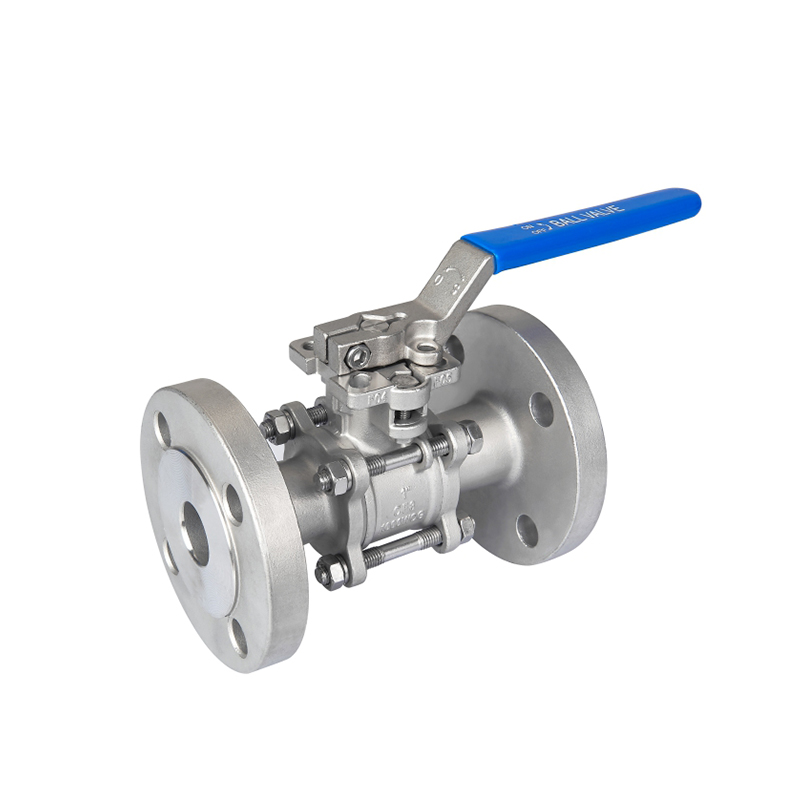 Three piece flange high platform stainless steel ball valve