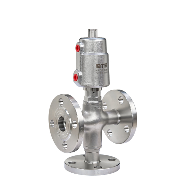 Flange stainless steel three-way valve
