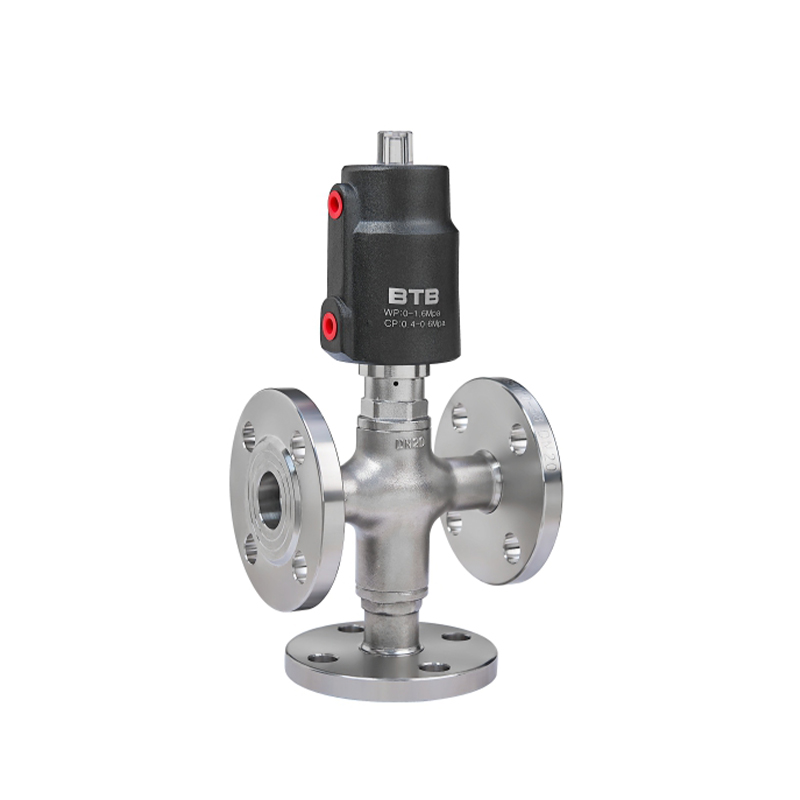 Flange aluminum three-way valve