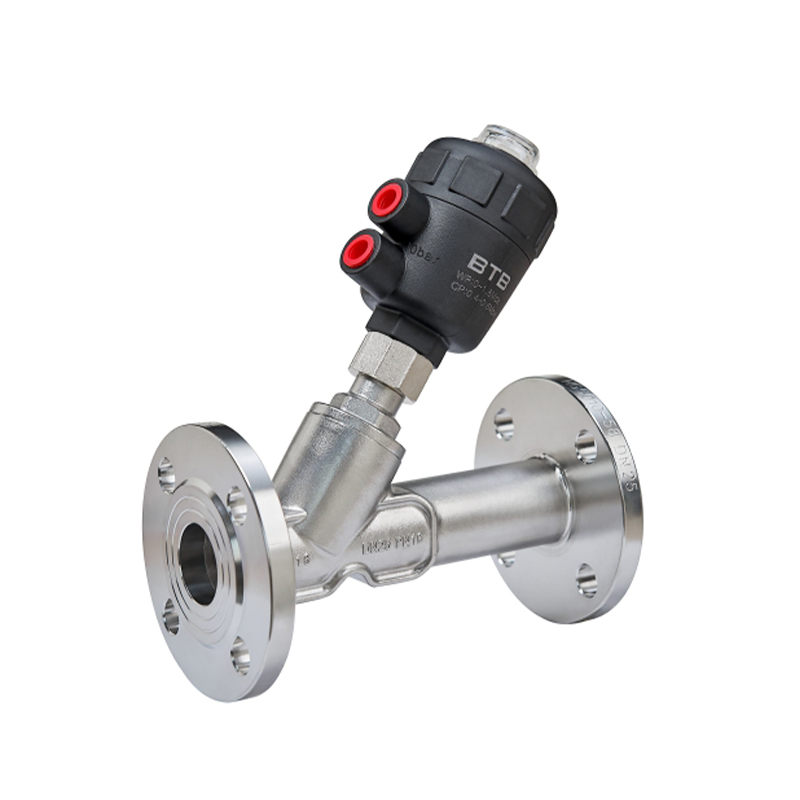 Flange plastic cylinder angle seat valve