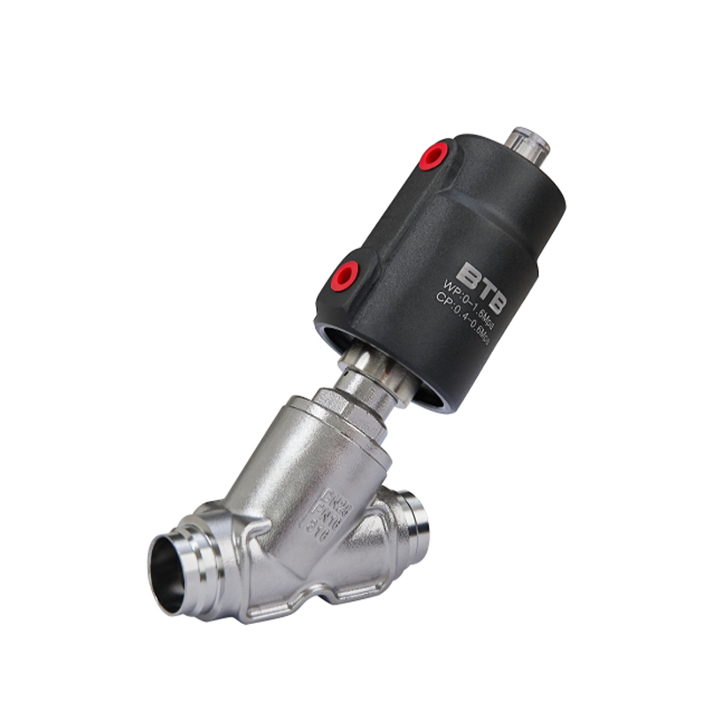 Welded aluminum cylinder angle seat valve