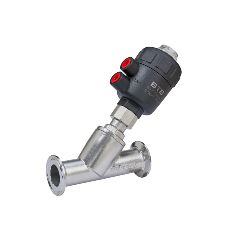 Quick installation plastic cylinder angle seat valve